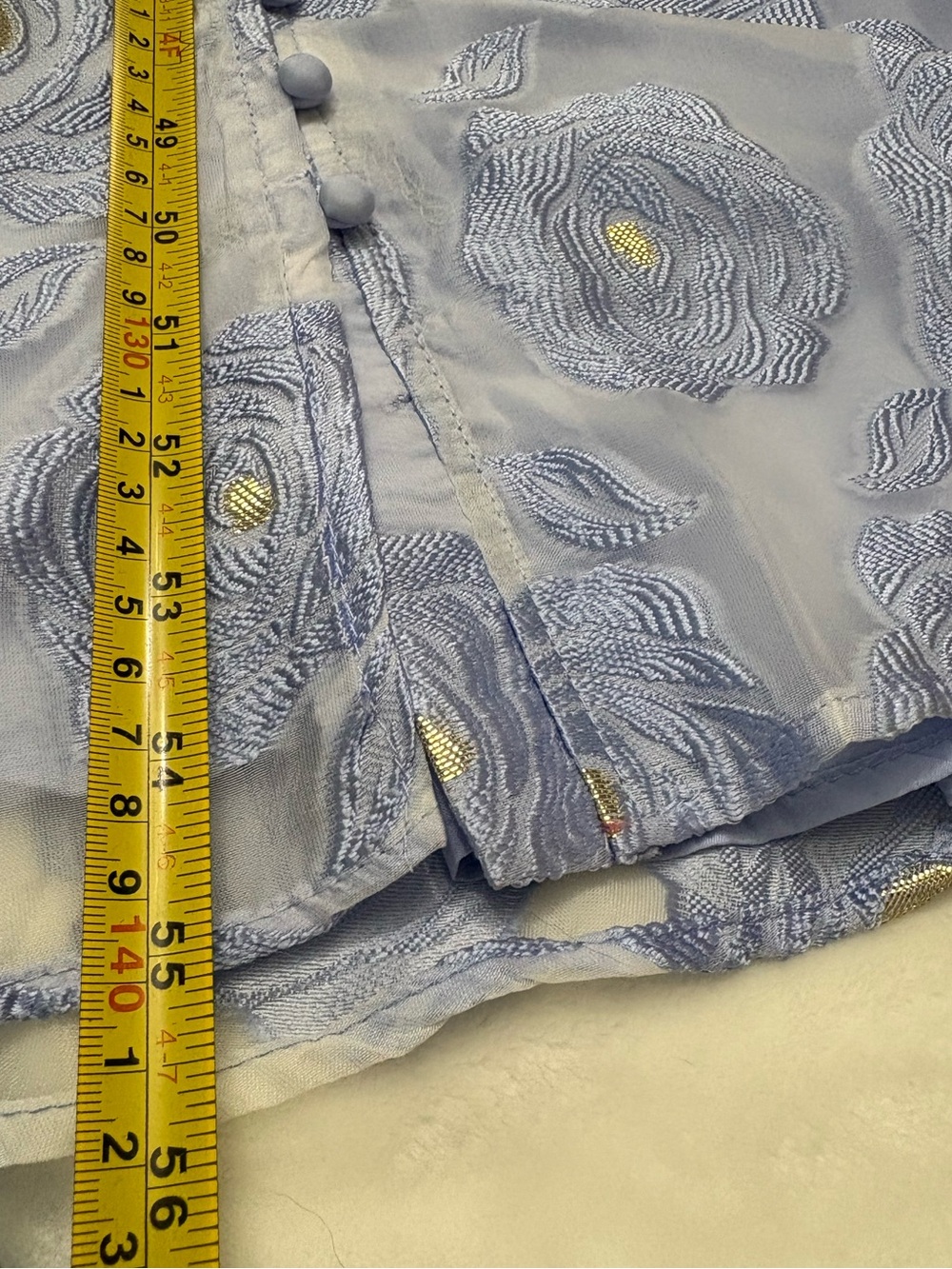 Dalia MacPhee Periwinkle Floral Jacquard Organza Maxi Dress D2256 NWT - Picture 12 of 16